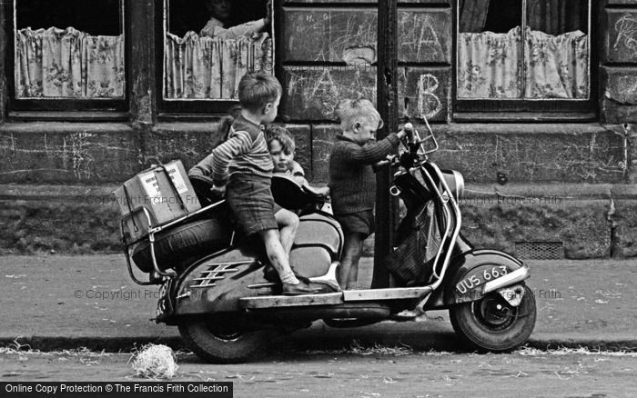 Photo of Glasgow, The Gorbals, Children On Scooter 1961