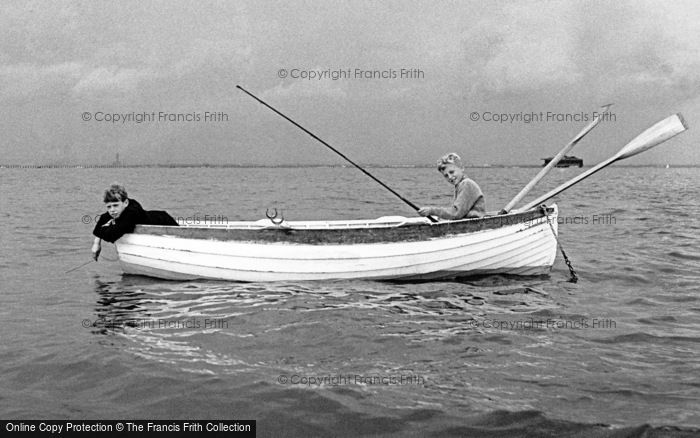 Photo of Seaview, Boys Fishing In The Solent 1958