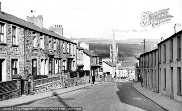 Photo of Aberdare, Monk Street And St Elvan's Church c.1955