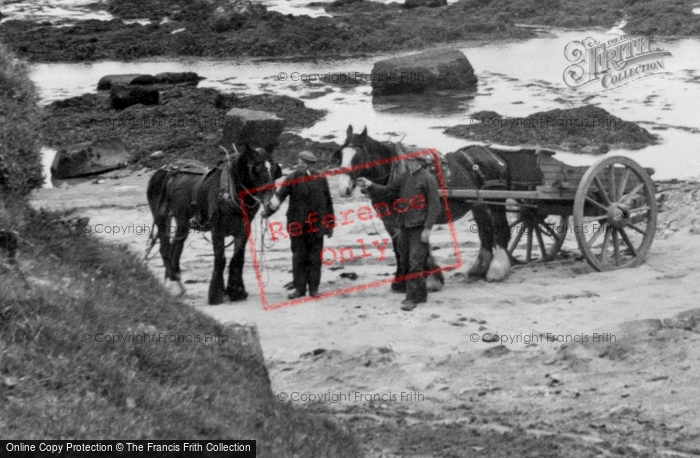 Photo of Aberffraw, Working Horses On The Beach c.1939