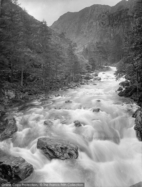 Photo of Aberglaslyn Pass, The Falls In Flood 1925