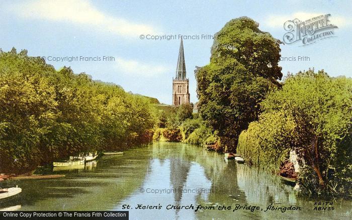Photo of Abingdon, St Helen's Church From The Bridge c.1955