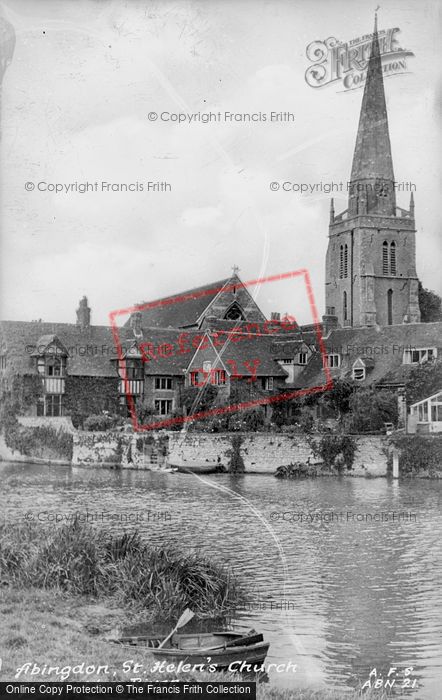 Photo of Abingdon, St Helen's Church From The River c.1950