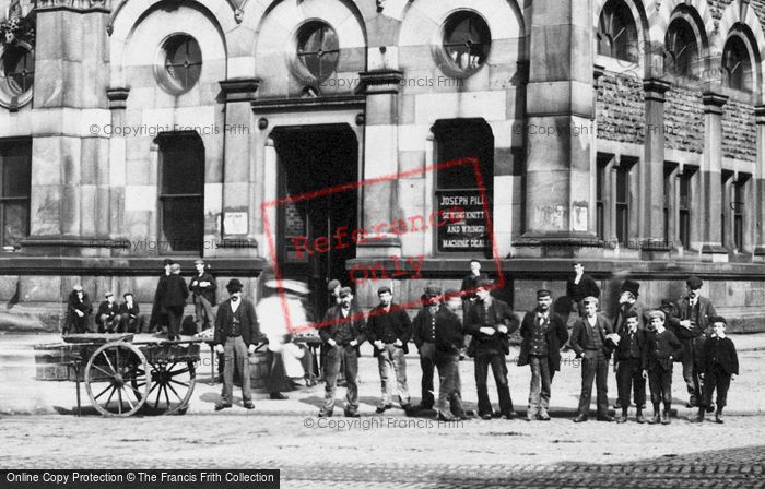 Photo of Accrington, Men Outside The Market Hall 1897