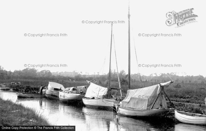 Photo of Acle, Boats At The Staithe Side c.1929