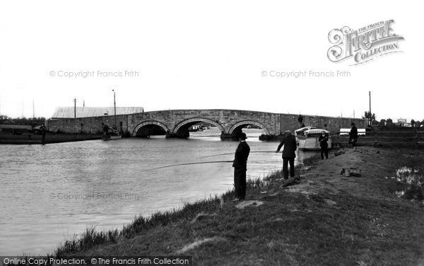 Photo of Acle, Fishing At The Bridge c.1929