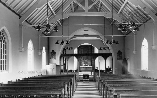 Photo of Acrefair, St Paul's Church interior c1955