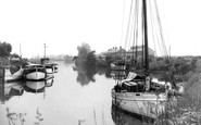 Acton Bridge, the River Weaver near Acton Swing Bridge c1955