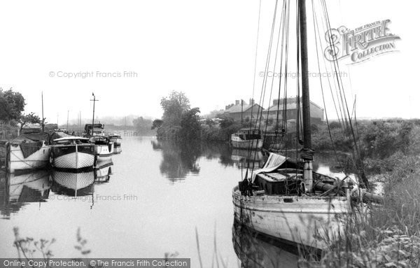 Photo of Acton Bridge, the River Weaver near Acton Swing Bridge c1955