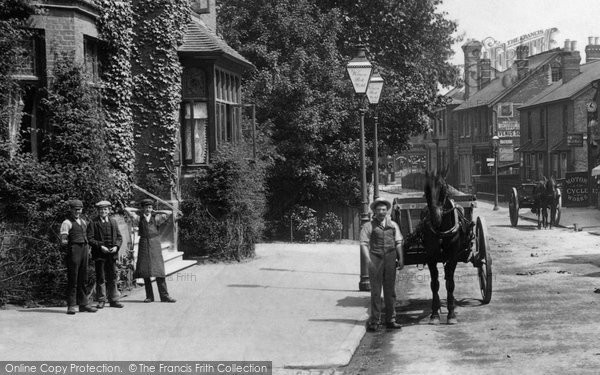 Photo of Addlestone, Boys In Station Road 1904