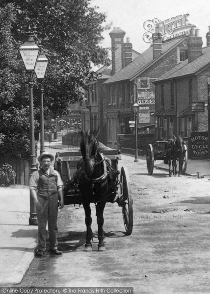 Photo of Addlestone, Horse And Cart, Station Road 1904