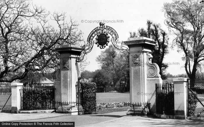 Photo of Addlestone, The Memorial Gates, Victory Park c.1955