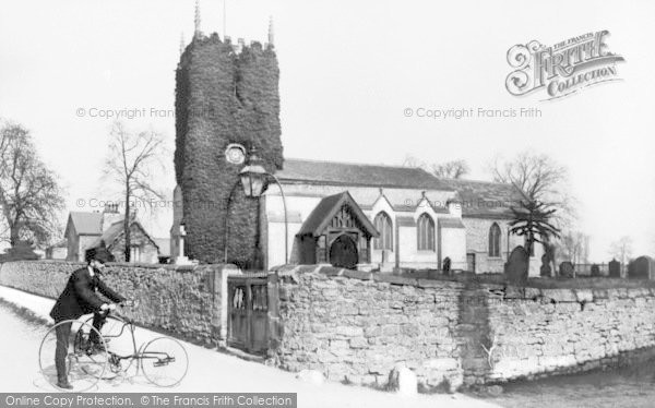 Photo of Adwick Le Street, Cyclist By The Church 1900