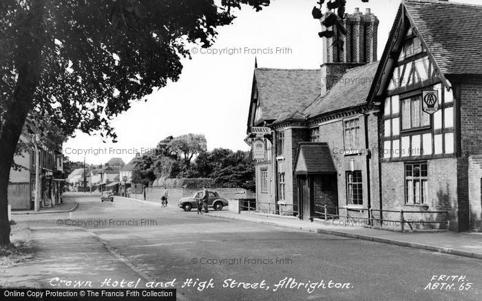 Photo of Albrighton, Crown Hotel And High Street c.1960