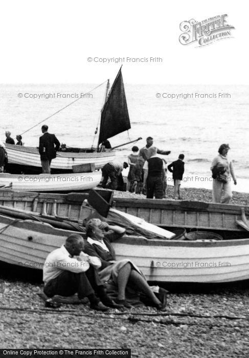 Photo of Aldeburgh, A Little Sit Down, The Beach c.1955