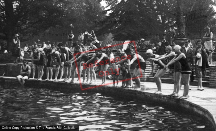 Photo of Aldershot, Bathing Pool, Ready To Dive 1931