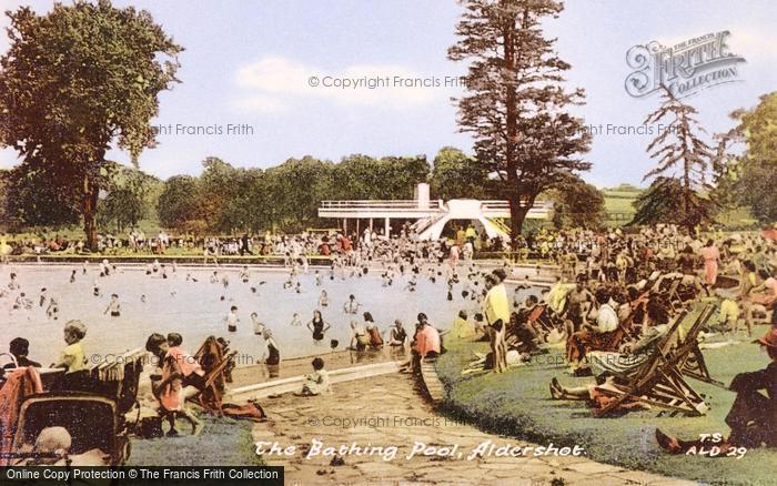 Photo of Aldershot, The Bathing Pool c.1955