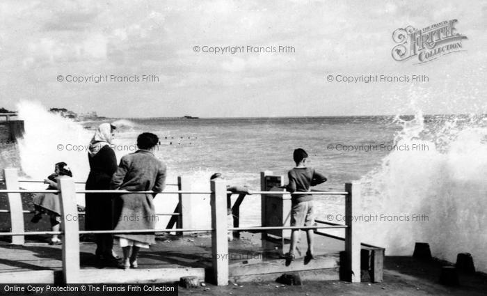 Photo of Aldwick, Looking At Crashing Waves c.1955