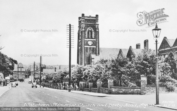 Photo of Alfreton, Watchorn Memorial Church, Derby Road c.1955