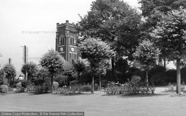 Photo of Alfreton, Watchorn Memorial Park And Church c.1955