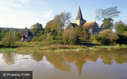 St Andrew's Church From The Cuckmere River 1997, Alfriston