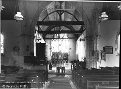 St Andrew's Church Interior c.1960, Alfriston