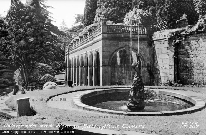 Photo of Alton Towers, Colonnade And Roman Bath c.1955