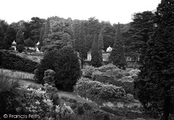 The Gardens And Conservatory From Bridge 1952, Alton Towers