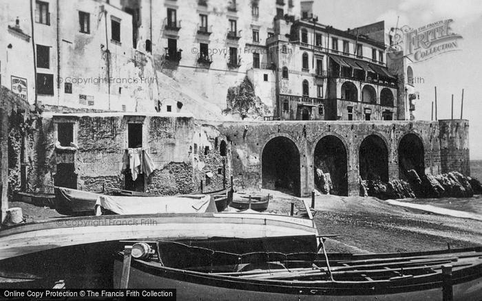 Photo of Amalfi, Beach And Hotel Marina Riviera c.1920