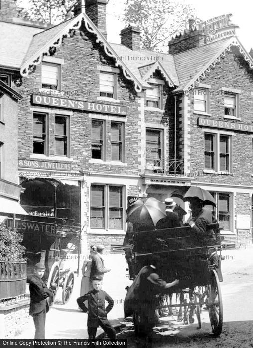 Photo of Ambleside, Carriage At The Queen's Hotel 1892