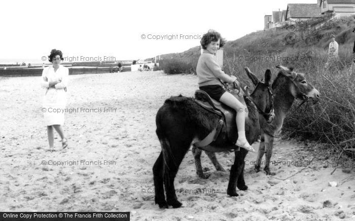 Photo of Anderby Creek, Donkey Ride On The Beach c.1960