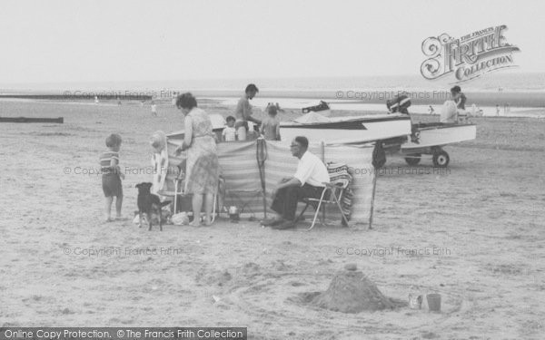 Photo of Anderby Creek, Family On The Beach c.1960