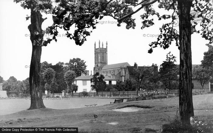 Photo of Andover, St Mary's Church From The Recreation Ground c.1950