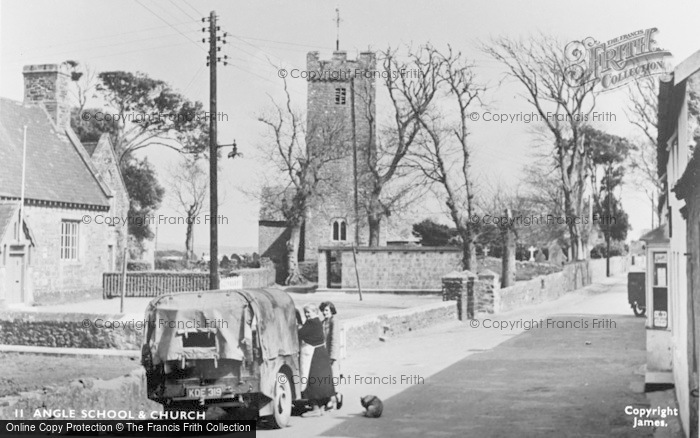 Photo of Angle, School And Church c.1955