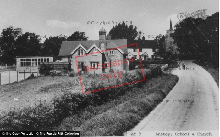 Photo of Anstey, The School And Church c.1960