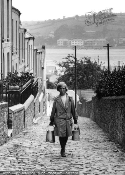 Photo of Appledore, Alpha Place, Girl Carrying The Milk 1930
