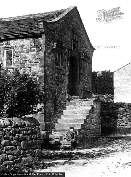 Photo of Appletreewick, Monks' Hall, Boy On Steps 1906