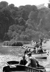 Families Boating, Swanbourne Lake c.1955, Arundel