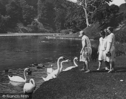 Feeding The Swans, Swanbourne Lake 1930, Arundel