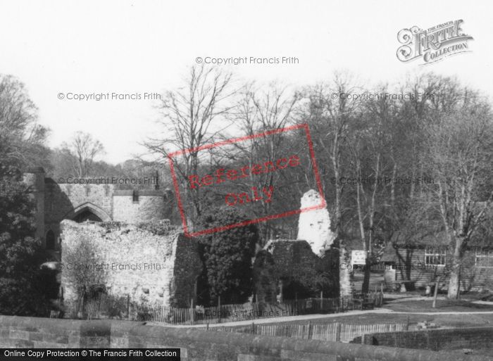 Photo of Arundel, Ruin Of  Blackfriars Abbey From The Bridge c.1960