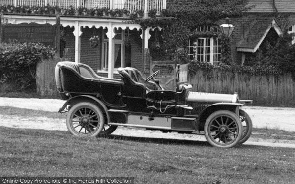 Photo of Ashdown Forest, Vintage Car Outside The Hotel 1908