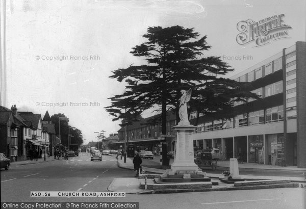 Photo of Ashford, Church Road And War Memorial 1965