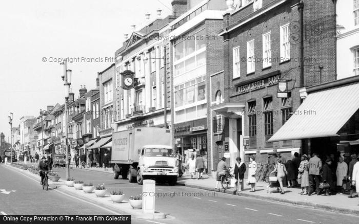 Photo of Ashford, Lower High Street, Bank And Shops c.1965
