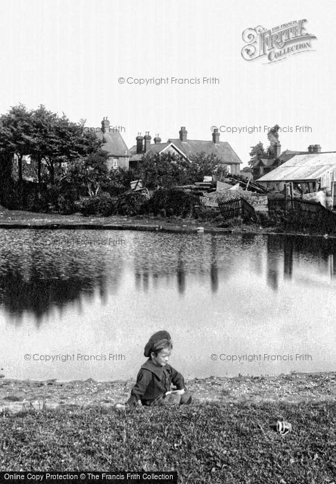 Photo of Ashtead, Child By The Fish Pond 1904