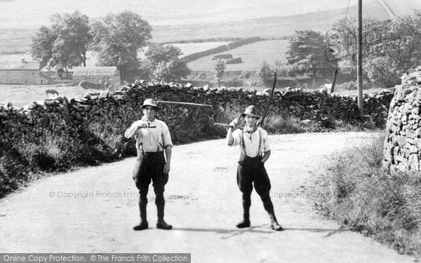 Photo of Askrigg, Addleborough, Men With Scythes 1914