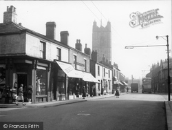Market Street And Parish Church c.1955, Atherton