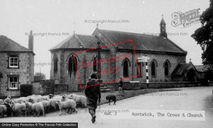 Photo of Austwick, The Cross, Church And Sheep c.1950
