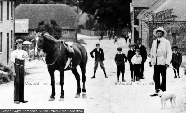 Photo of Avebury, Holding The Gentleman's Horse c.1908