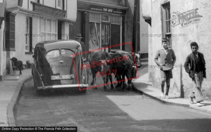 Photo of Axbridge, Boys, Animals And Car, Old Town c.1939