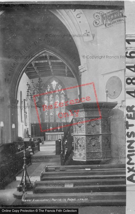 Photo of Axminster, Parish Church Pulpit 1902